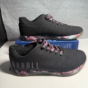 NOBULL Black Sneakers with Colorful Patterned Sole 7